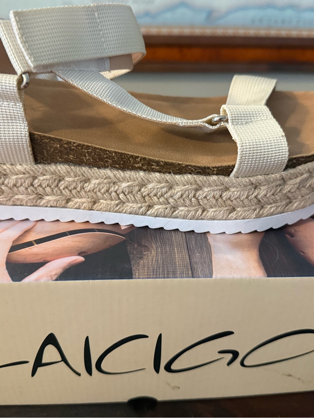 Women’s Cream Espadrille Platform Sandals